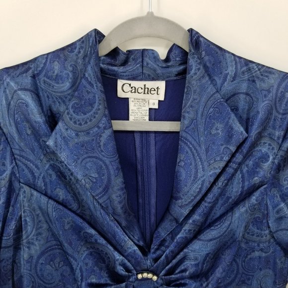 Vintage Y2K Embellished Satin Paisley Top 8 - Picture 3 of 8